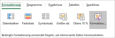 Schnellanalyse ab Excel 2013. Schnellanalyse ab Excel 2013.